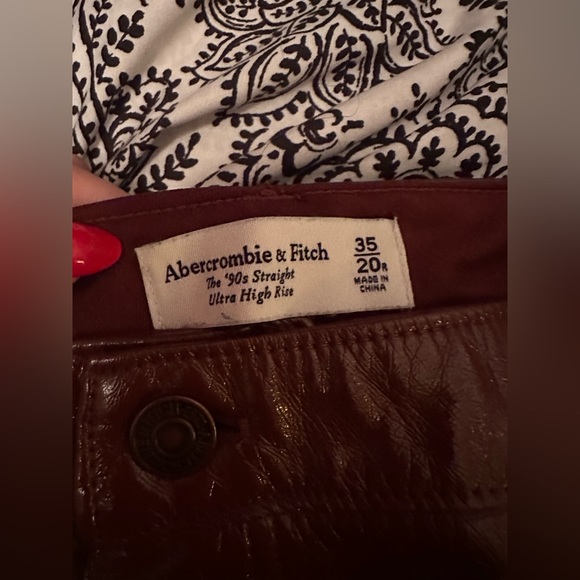 Abercrombie and Fitch brown leather pants - Picture 3 of 3